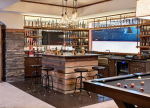 Home Bar Design in Rustic Style by KSI Kitchen and Bath Livonia, MI