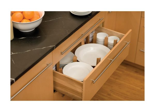 Kitchen Cabinet with Separators for Storing Dishes