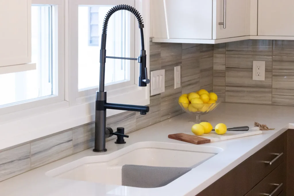 Modern Kitchen with a focus on the sink and faucet